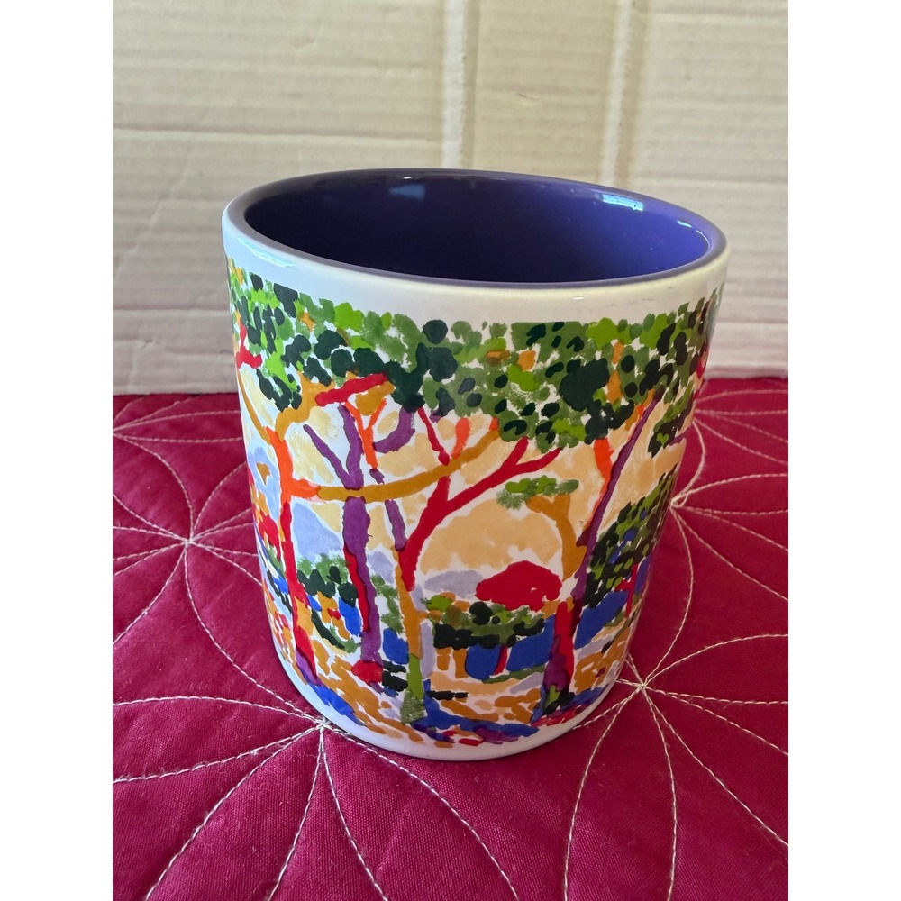 CenturyStoneware Coffee MugImpressionist Tree Landscape Purple Interior Thailand - Picture 2 of 8